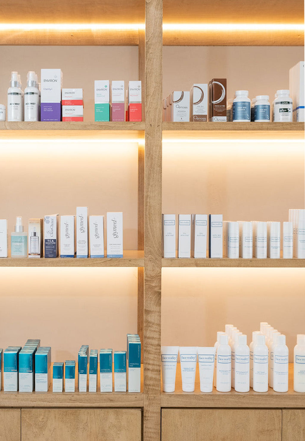 HD Skin Dallas skin care collection at store front DMK, Environ, Osmosis Beauty, Colorescience, Glymed Plus, Face Reality