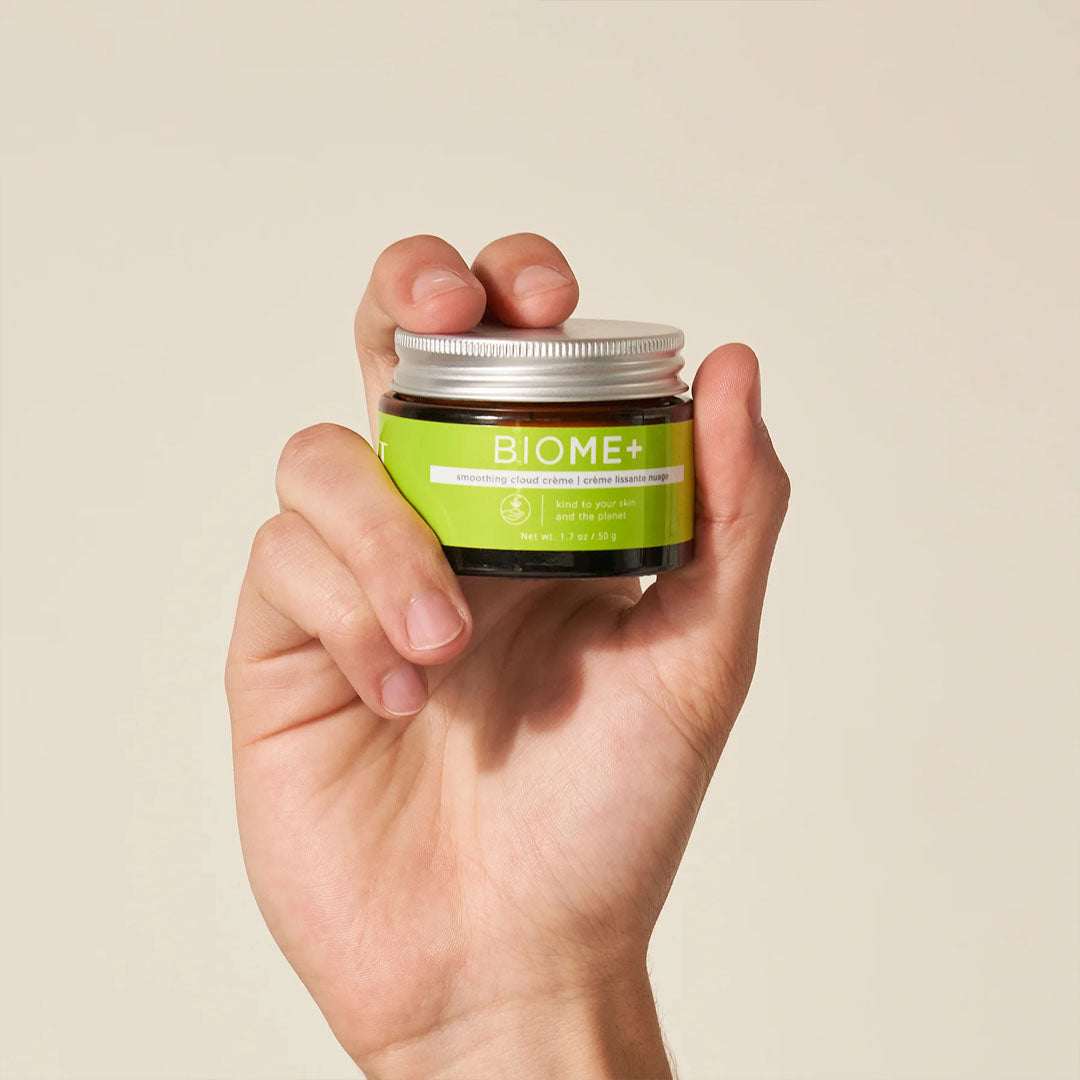 BIOME+ Smoothing Cloud Crème moisturizing cream with squalane and hyaluronic acid for smooth, hydrated skin