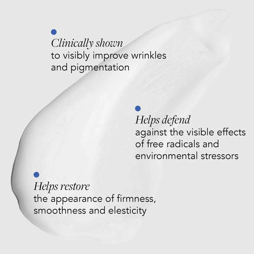 Restoring Power-C Serum bottle with renovated formula and airless pump packaging for enhanced vitamin C stability and skin antioxidant protection