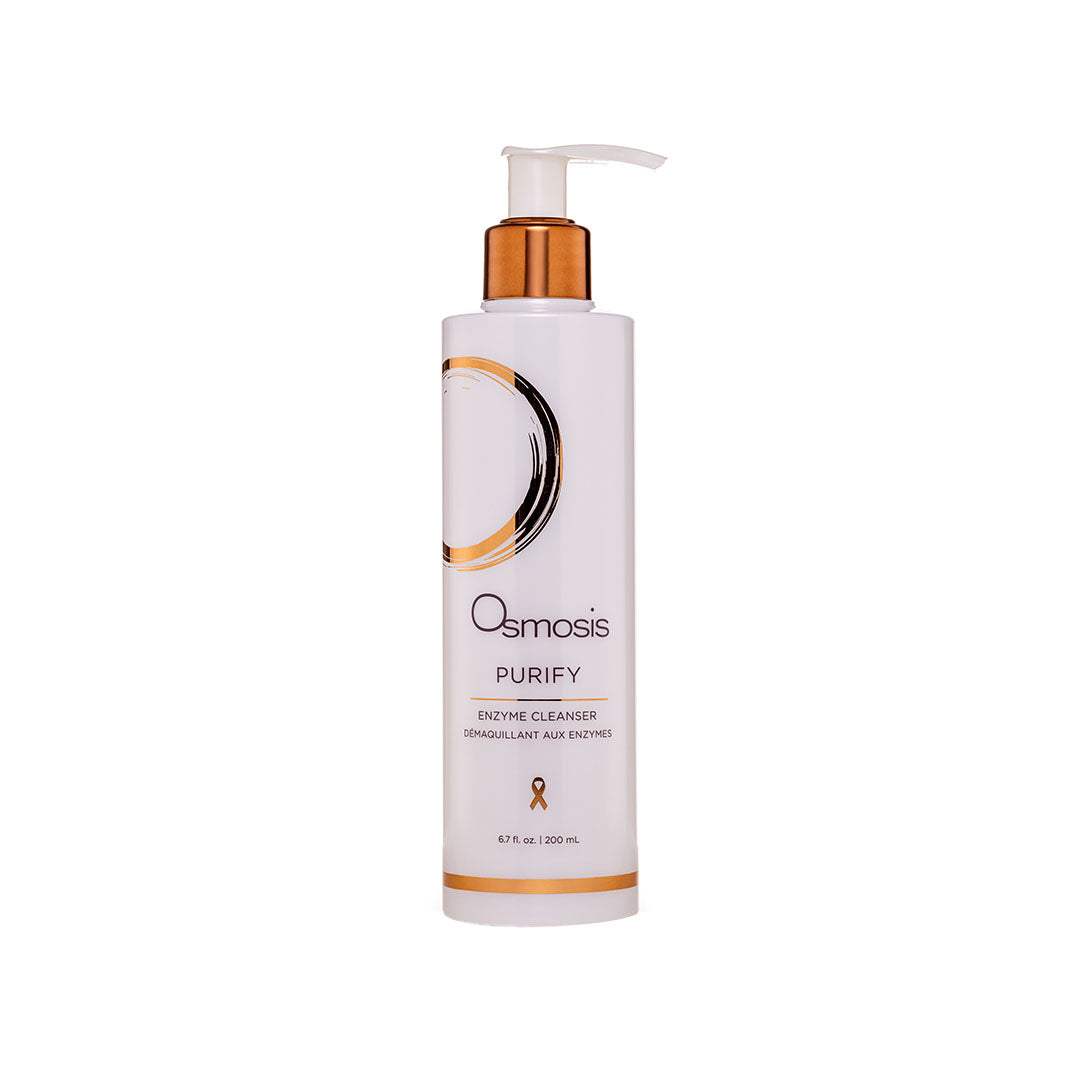 Purify Enzyme Cleanser bottle with kumquat, kiwi, neem fruit, and pineapple ingredients for gentle exfoliation and glowing skin
