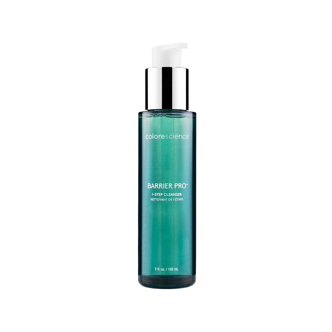 Colorescience Barrier Pro 1-Step Cleanser bottle for gentle makeup and sunscreen removal.