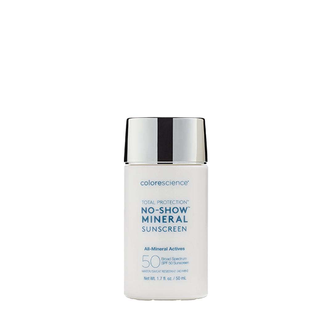 Total Protection™ No-Show™ Mineral Sunscreen SPF 50 bottle showcasing sheer, lightweight mineral SPF 50 protection
