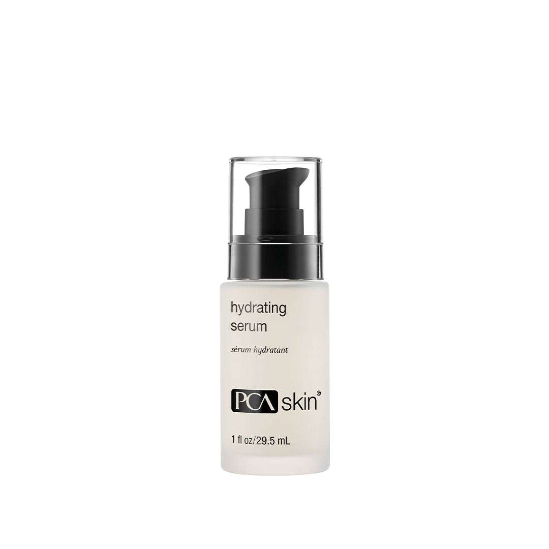 Hydrating serum bottle with antioxidants and moisturizing ingredients for soft, plump skin