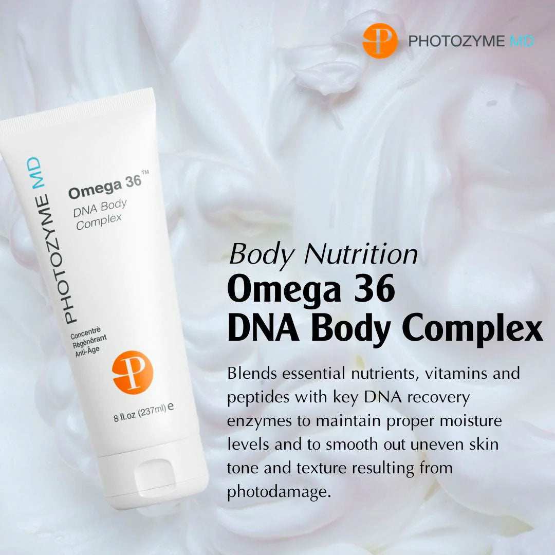Omega 36 Body Complex moisturizing skincare with Omega 3,6 for glowing, even-toned skin and photodamage protection