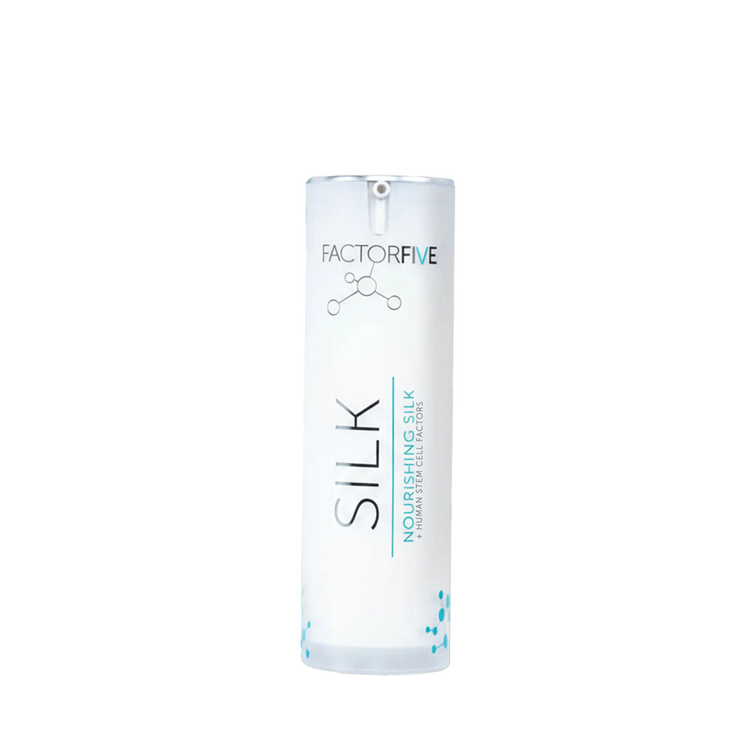 Nourishing Silk serum with stem cell growth factors, aloe vera, and green tea for anti-aging hydration