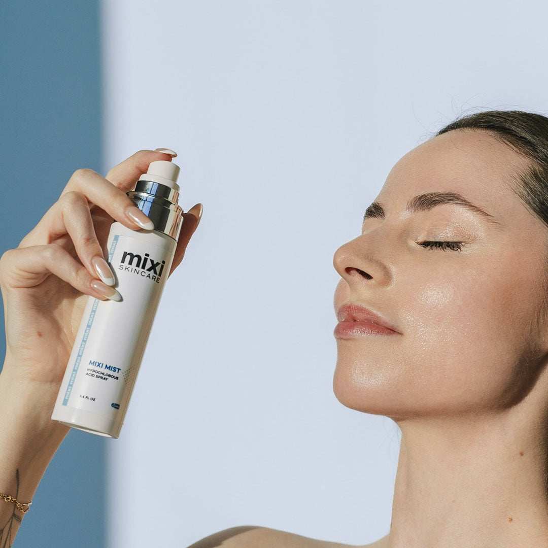 Mixi Mist Hypochlorous Mist skin cleanser bottle for acne and eczema care