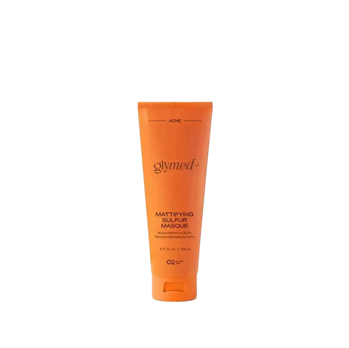 Tube of Glymed Plus Mattifying Sulfur Masque for acne-prone skin with therapeutic sulfur and kaolin
